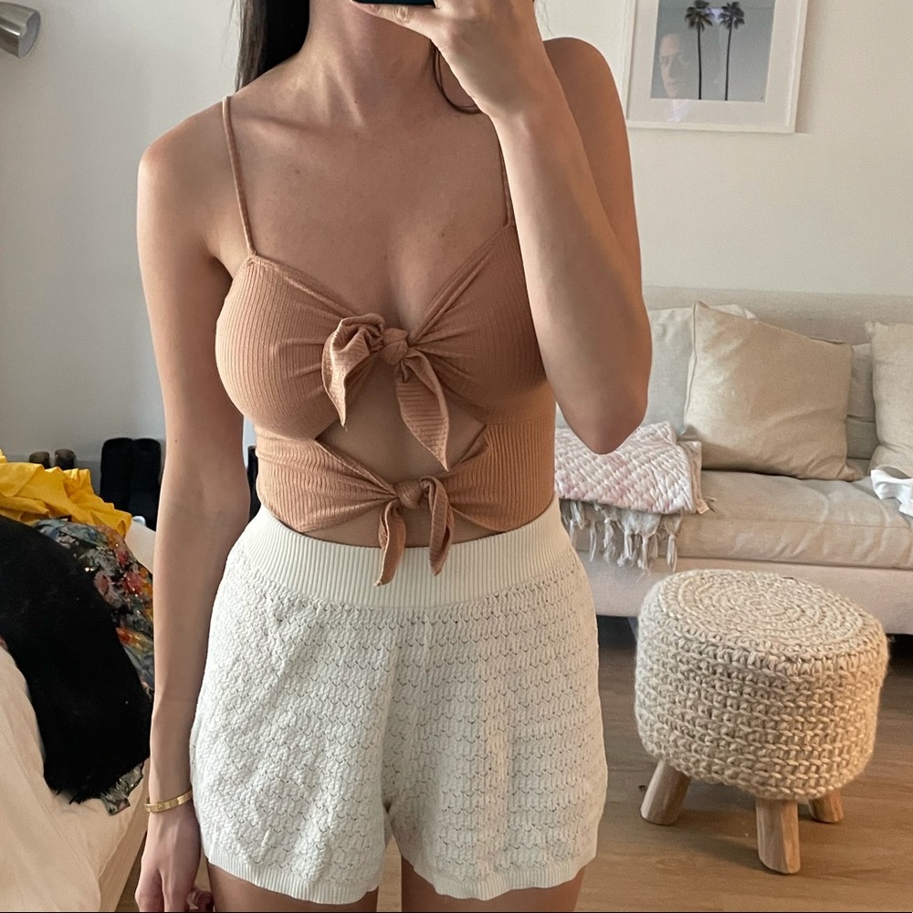 Reformation cutout nude bodysuit